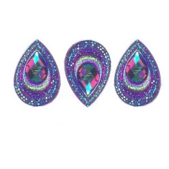 Silly Farm Supplies Glitter & Bling Large Purple Teardrop Bling Bag- 100 Per Bag