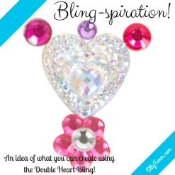 Silly Farm Supplies Double Heart Crystal Bling Bag- 40 Per Bag