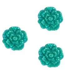 Silly Farm Supplies Glitter & Bling Teal Glitter Rose Bling Bag (12 Per Bag)