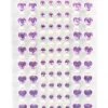 Silly Farm Supplies Glitter & Bling Purple Crystal Heart And Pearl Bling Bag- 272 Pieces