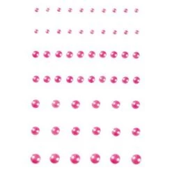 Silly Farm Supplies Glitter & Bling Pink Adhesive Pearls W/ Flat Back- 58 Pieces