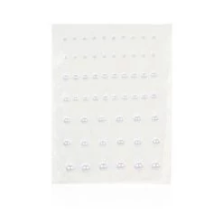 Silly Farm Supplies White Adhesive Pearls W/ Flat Back- 58 Pieces