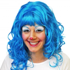 FXCOSPLAY Long Curly Blue Wig Wigs