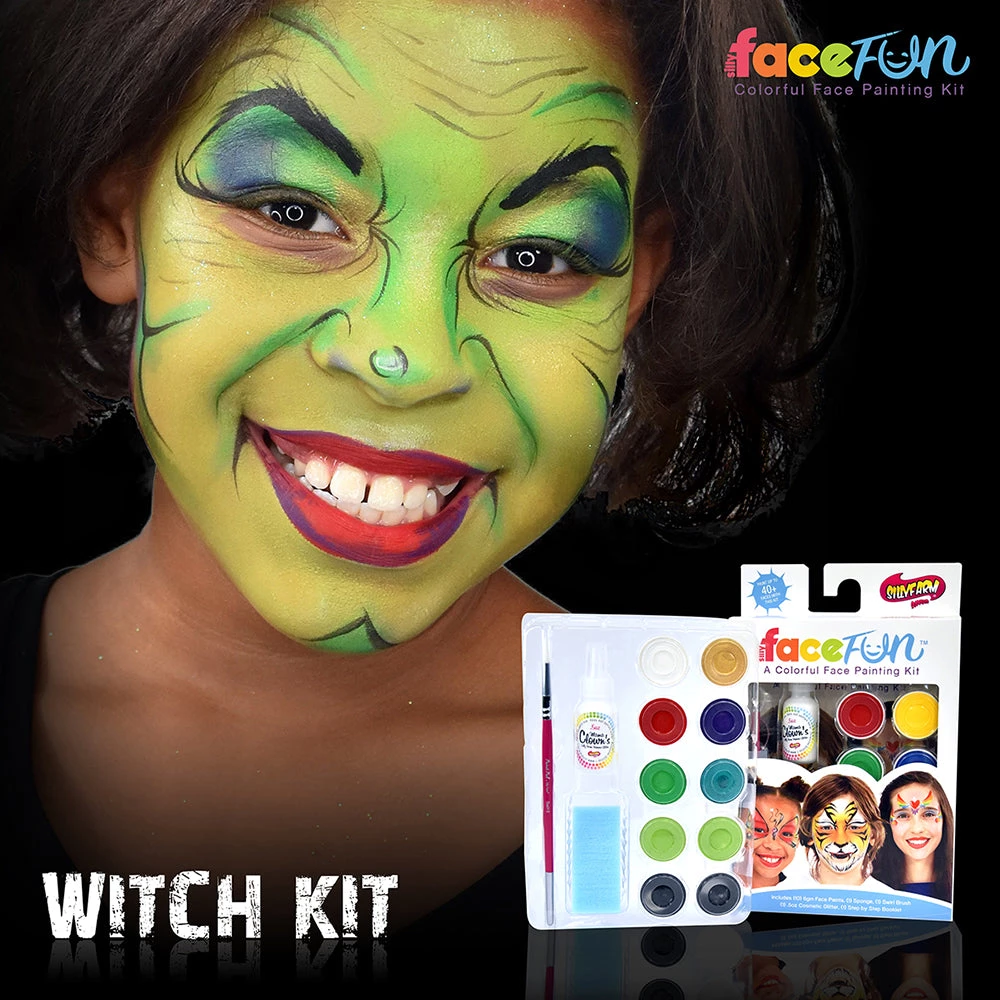 Silly Farm Witch And Zombie Silly Face Fun Character Kit Face & Body Paint 1 Silly Farm Witch And Zombie Silly Face Fun Character Kit Face & Body Paint